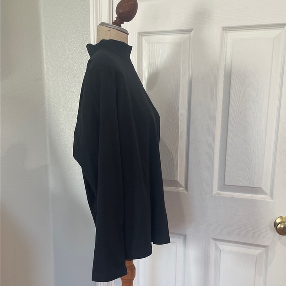Jones New York Black long sleeve Top mock turtleneck 100% cotton Jersey size 2X - Picture 3 of 9